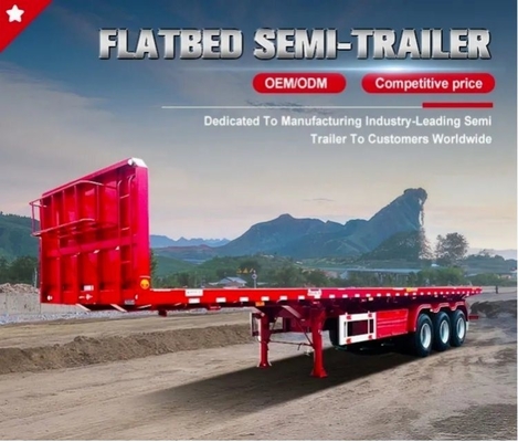 Semirremolque plano de tipo furgón para el transporte de materiales de construcción y equipos agrícolas