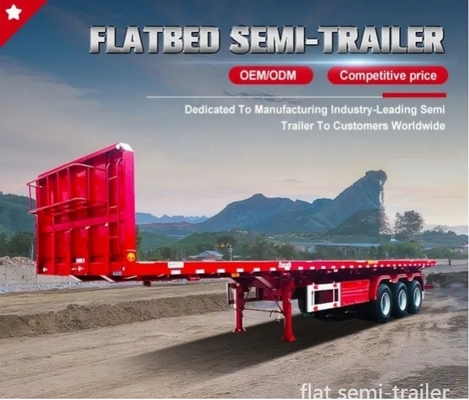 Carga ligera 5,5 toneladas 40'x40' Contenedor plano Semirremolque para el transporte de contenedores marítimos