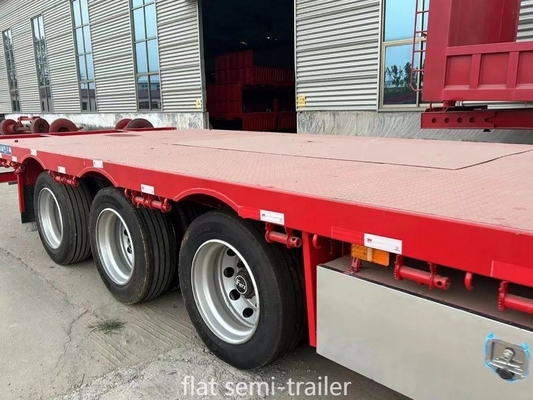Contenedor de 40 toneladas 60 toneladas 20 pies 40 pies de 3 ejes semirremolque de cama plana con clase de trabajo ligero