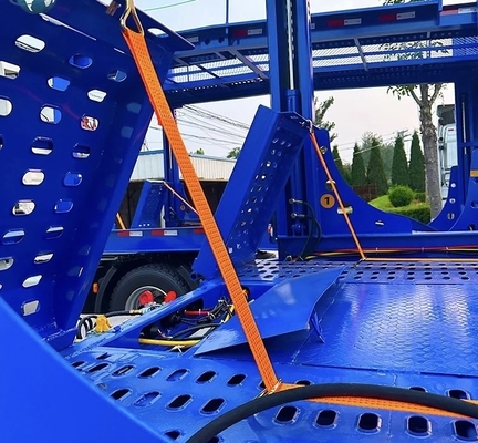2 Ejes de transporte de automóviles de 80 toneladas Camión remolque de punto medio para el transporte de acero pesado