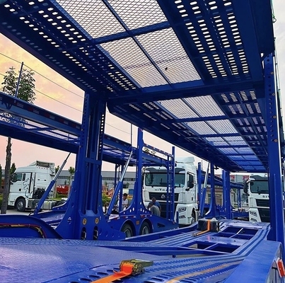 2 Ejes de transporte de automóviles de 80 toneladas Camión remolque de punto medio para el transporte de acero pesado