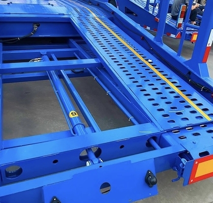 2 Ejes de transporte de automóviles de 80 toneladas Camión remolque de punto medio para el transporte de acero pesado