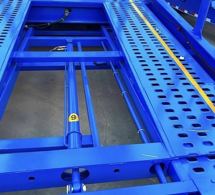 2 Ejes de transporte de automóviles de 80 toneladas Camión remolque de punto medio para el transporte de acero pesado